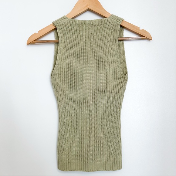 Ribbed Knit Tank Top in Light Green - Picture 8 of 8
